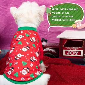 img 2 attached to Festive Holiday Dog Shirts: KYEESE 2 Pack Xmas Santa Claus Stretchy Soft Material T-Shirts for your Canine Companion