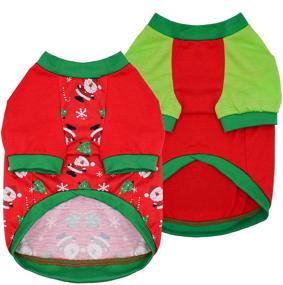 img 3 attached to Festive Holiday Dog Shirts: KYEESE 2 Pack Xmas Santa Claus Stretchy Soft Material T-Shirts for your Canine Companion