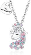 🦄 personalized unicorn initial crystal necklace - ideal birthday gifts for girls, daughters, granddaughters, and nieces logo