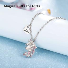 img 2 attached to 🦄 Personalized Unicorn Initial Crystal Necklace - Ideal Birthday Gifts for Girls, Daughters, Granddaughters, and Nieces