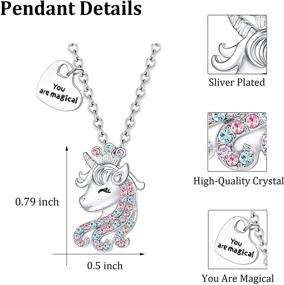 img 1 attached to 🦄 Personalized Unicorn Initial Crystal Necklace - Ideal Birthday Gifts for Girls, Daughters, Granddaughters, and Nieces