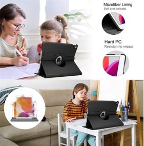 img 3 attached to 📱 360 Rotating Stand iPad Air 1st Generation Case Compatible with A1474 A1475A1476 MD785LL/A MD876LL/A - Wake Up/Sleep Function, Black