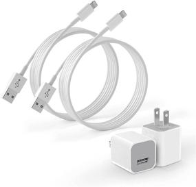 img 4 attached to 📱 Apple MFi Certified iPhone Charger Set - Long 2-Pack [6.6FT/2m] USB Wall Charger Plug with Lightning Cable - Совместим с iPhone Xr/X/Xs/Xs Max/8/7/6/6s Plus/SE/5s/5c и другими - Быстрая зарядка куба Charger Block