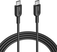 🔌 anker powerline ii usb-c to usb-c cable (6ft) - usb-if certified, power delivery pd charging for macbook, matebook, ipad pro 2020, chromebook, nintendo switch, and more - black logo