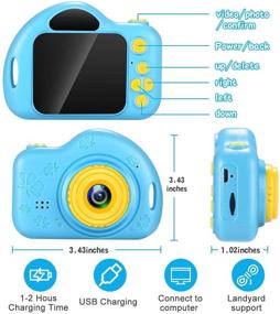 img 3 attached to Voltenick Kids Camera - Digital Camera1080P 2 inch Toddler Video Camera - Gift for 3-10 Year Old Girls and Boys - Birthday Gift with 32G SD Card (Blue)