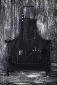 img 4 attached to 🎩 Facón Professional Leather Barber Apron Cape: Multi-use, Adjustable with 6 Pockets - Heavy Duty Premium Quality - Limited Edition - 28" x 24" (Black)