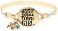 🐄 wonderent small town girl bangle: wire design with cute cow charm & blue bead for a beautiful look logo