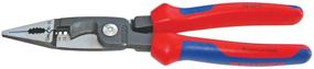 img 4 attached to Инструменты Knipex 13 82 8: 6-в-1 разводочные кусачки для электромонтажа - комфортная ручка, красный и синий | Эффективный многофункциональный инструмент