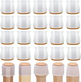 img 4 attached to 🪑 20 Pack Silicone Chair Leg Floor Protectors for Hardwood Floors - Scratch & Noise-Free Furniture Pads, Leg Covers for Ultimate Floor Protection