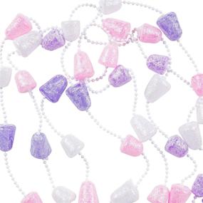 img 1 attached to New 9 Feet Long Kurt Adler Pink 🍭 Purple and White Glittered Gum Drop Garland - H2051