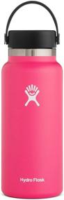 img 4 attached to Hydro Flask Water Bottle - Stainless Steel, Vacuum Insulated, Wide Mouth 2.0 - Leak Proof Flex Cap - 32 oz, Watermelon: Stay Hydrated On-The-Go!