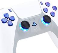 extremerate multi-colored luminated dpad thumbstick share home face buttons for ps5 controller, chameleon purple blue classical symbols buttons dtf led kit - ps5 controller not included логотип