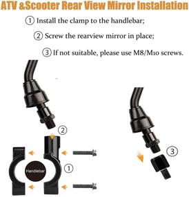 img 2 attached to 🔍 Зеркала заднего вида SPAUTO с регулировкой на 360 градусов типа шара для руля диаметром 7/8 дюйма: идеально подходят для скутеров, грязевых квадроциклов, Polaris Sportsman, Scramblers, FourTrax, снегоходов и велосипедов.