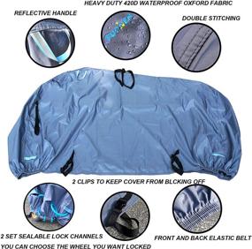 img 3 attached to 🚲 FUCNEN Large Bike Cover Waterproof | Heavy Duty Oxford Ripstop Bicycle Cover for 3 Bikes | Anti Dust, Rain & UV | Ideal for Outdoor Storage & Bike Rack Protection