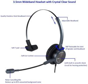 img 3 attached to 🎧 Versatile 3.5mm Cell Phone Headset with Noise Cancelling Mic for PC, iPhone, Samsung & More