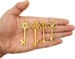 img 2 attached to 🔑 Mmei 40 pcs Large Antique Gold Steampunk Vintage Skeleton Keys for DIY Wedding Party Gifts Jewelry Necklace Pendants Decoration - 4 Styles, 10 of Each