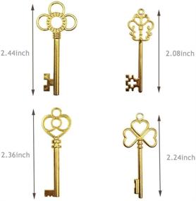 img 3 attached to 🔑 Mmei 40 шт. Большие старинные золотые стимпанк винтажные скелетные ключи для изготовления подарков на свадьбу, ювелирных изделий, ожерелий - 4 стиля, по 10 каждый