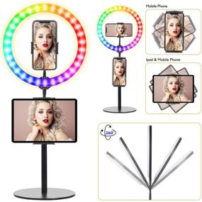 img 2 attached to 📸 Enhance Your Videos and Photos with the 10.2" Desktop Selfie Ring Light: Discover RGB Colors, Flash Dancing Modes, and Versatile Stands for Tablet and Cell Phone Users!