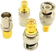 sma to bnc kits: rf coaxial adapter male 🔌 female coax connector 4 pieces - boost your wireless connections! logo