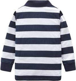 img 3 attached to Girls' Tops, Tees & Blouses: Rainbow Striped Cotton Sleeve T-Shirts