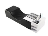 📚 white shelf + black pillow: eyelash extension neck pillow with acrylic shelf organizer stand - waterproof pu leather, makeup tool display cabinet shelves logo