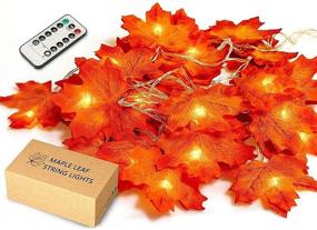 img 4 attached to JamBer Maple Leaves String Light: 8 Blinking Modes, Remote Control, Waterproof 20LED Garland Fairy Lights for Outdoor Wedding, Fall Decor, Halloween, Thanksgiving Decorations (Warm White)