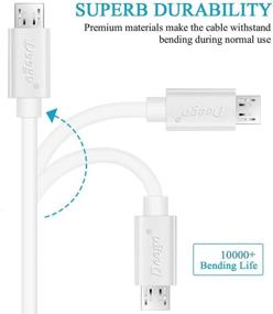 img 2 attached to 🔌 15Ft Long Micro USB Cable for PS4, Durable Android Fast Charging Cord Data Sync Cable - Samsung Galaxy S7 S6 Edge, Note 5, LG G4, Moto G5, HTC, Nokia, Camera - White
