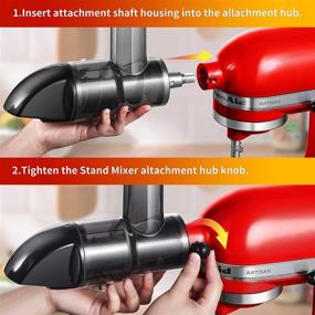 img 1 attached to Enhance Your KitchenAid Stand Mixer with AMZCHEF Masticating Juicer Attachment: Easy-to-Clean, Includes Cleaning Brush