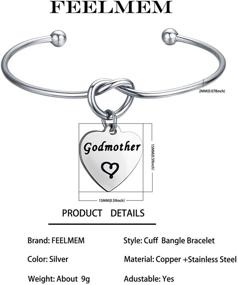 img 3 attached to 👼 FEELMEM Godmother & Goddaughter Bangle Bracelet Set - Perfect Gift for Godmothers and Goddaughters