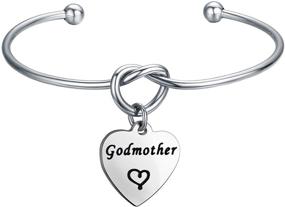 img 4 attached to 👼 FEELMEM Godmother & Goddaughter Bangle Bracelet Set - Perfect Gift for Godmothers and Goddaughters