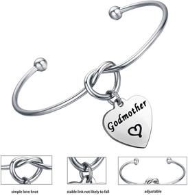 img 2 attached to 👼 FEELMEM Godmother & Goddaughter Bangle Bracelet Set - Perfect Gift for Godmothers and Goddaughters