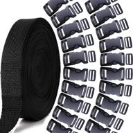 🔗 10 yard nylon webbing strap, ygdz 1 inch with 20 set of side release plastic buckles for luggage strap and backpack repair, black logo