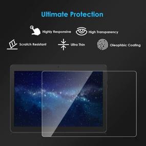 img 2 attached to 📱 Premium 10.1 inch Tablet Screen Protector (2 Pack), Tempered Glass Film for Android Tablet 10-11 inch - Anti-Fingerprint, Bubble-Free, Case Friendly & Easy Install by DETUOSI