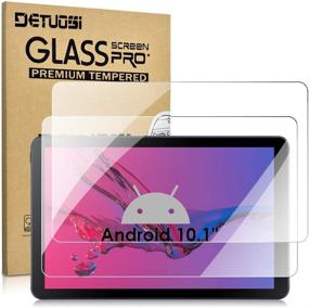 img 4 attached to 📱 Premium 10.1 inch Tablet Screen Protector (2 Pack), Tempered Glass Film for Android Tablet 10-11 inch - Anti-Fingerprint, Bubble-Free, Case Friendly & Easy Install by DETUOSI