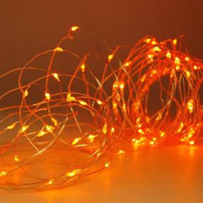 img 1 attached to 🌟 Sparkle Your Space: Twinkle Star Fairy Lights, 33ft 100 LED Battery Operated Waterproof String Lights with Remote, Timer & 8 Lighting Modes - Perfect for Indoor/Outdoor Wedding Party Decorations, Orange (1 Pack)