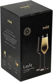 img 1 attached to 🍾 JoyJolt Layla Collection Crystal Champagne Flutes Set of 4 – 6.7 Ounce Capacity – Perfect for Home Bar, Special Occasions – European Craftsmanship