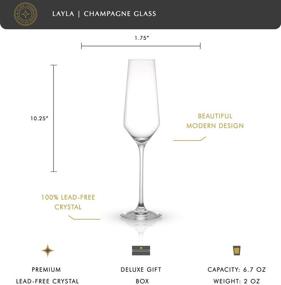 img 3 attached to 🍾 JoyJolt Layla Collection Crystal Champagne Flutes Set of 4 – 6.7 Ounce Capacity – Perfect for Home Bar, Special Occasions – European Craftsmanship