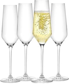 img 4 attached to 🍾 JoyJolt Layla Collection Crystal Champagne Flutes Set of 4 – 6.7 Ounce Capacity – Perfect for Home Bar, Special Occasions – European Craftsmanship