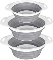 🍝 qimh collapsible colander and strainer set of 3 - bpa free & dishwasher-safe silicone kitchen foldable strainer for pasta and veggies - includes 2 pc 4 quart and 1 pc 2 quart options logo