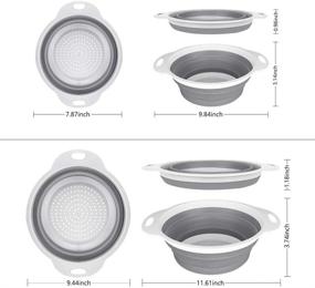 img 3 attached to 🍝 QiMH Collapsible Colander and Strainer Set of 3 - BPA Free & Dishwasher-safe Silicone Kitchen Foldable Strainer for Pasta and Veggies - Includes 2 PC 4 Quart and 1 PC 2 Quart Options