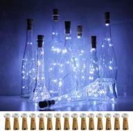 🍾 lovenite 15-pack wine bottle light with cork: battery operated 10 led fairy mini string lights for diy, party, christmas, wedding decor - cool white логотип