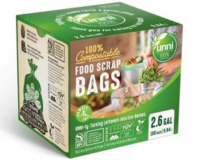 img 3 attached to 🌿 UNNI 100% Compostable Bags, 2.6 Gallon, 9.84 Liter, 100 Count, Extra Thick 0.71 Mil, Small Kitchen Food Waste Bags, ASTM D6400, US BPI & Europe OK Compost Home Certified, San Francisco