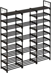 img 4 attached to 👠 WOWLIVE 9 Tier Shoe Rack: Stackable Shoe Storage Tower for 50-55 Pairs - Durable Metal Pipes & Plastic Connectors - Stylish and Space-saving Shoe Organizer Cabinet (Black)