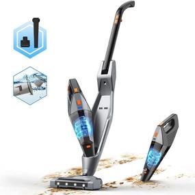 img 4 attached to Cordless Stick Vacuum Cleaner: Lightweight & Powerful 2-in-1 Floor Cleaning - 16kpa Wet Dry Handheld Vacuum with Washable HEPA Filter, Perfect for Home, Pet Hair, and Carpet