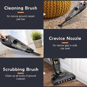 img 1 attached to Cordless Stick Vacuum Cleaner: Lightweight & Powerful 2-in-1 Floor Cleaning - 16kpa Wet Dry Handheld Vacuum with Washable HEPA Filter, Perfect for Home, Pet Hair, and Carpet