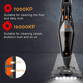 img 3 attached to Cordless Stick Vacuum Cleaner: Lightweight & Powerful 2-in-1 Floor Cleaning - 16kpa Wet Dry Handheld Vacuum with Washable HEPA Filter, Perfect for Home, Pet Hair, and Carpet