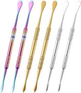 premium 6pcs stainless steel wax carving tools set for precision sculpting - silver, rainbow, gold logo