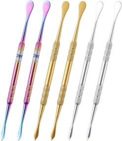img 4 attached to Premium 6PCS Stainless Steel Wax Carving Tools Set for Precision Sculpting - Silver, Rainbow, Gold