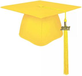 img 2 attached to 🎓 Matte Unisex Adult Graduation Cap with Tassel & 2021 Year Charm