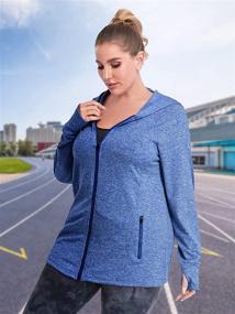 img 1 attached to 🧥 FOREYOND Women's Plus Size Fleece Jacket: Full Zip Up Hoodie, Long Sleeve Workout Active Hooded Sweatshirts